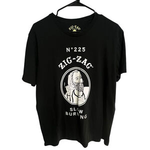 Zig Zag Black Original Slow Burning Graphic Short Sleeve T-Shirt